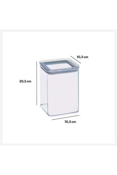5five Simple Smart 5Five PS Cutie de depozitare pătrată, 1 litru, 10x10x14 cm, transparentă
