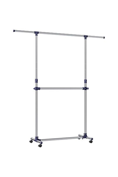 SONGMICS Suport pentru haine cu bară superioară extensibilă 101-165 cm, pe ro...