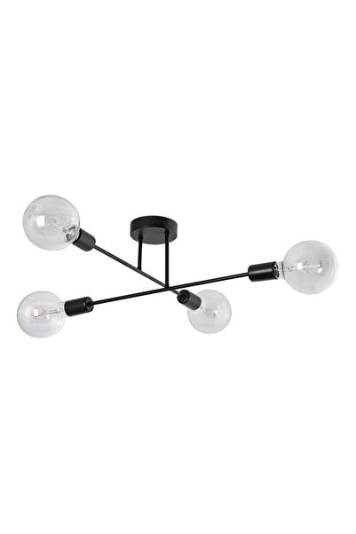 POWERTECH φωτιστικό οροφής HLL-0149, 4x E27, μεταλλικό, μαύρο