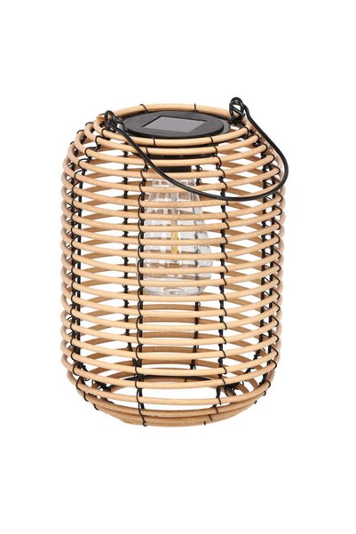 MyOfficeShop Felinar solar decorativ metalic pentru grădină, 24 cm, bej