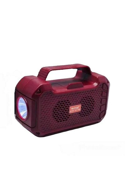 Wster Ηχείο Bluetooth WS-5395 με Ραδιόφωνο Κόκκινο