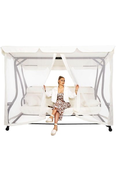 MyOfficeShop Pat balansoar pentru 4 persoane, cu plasă anti-insecte, capacita...