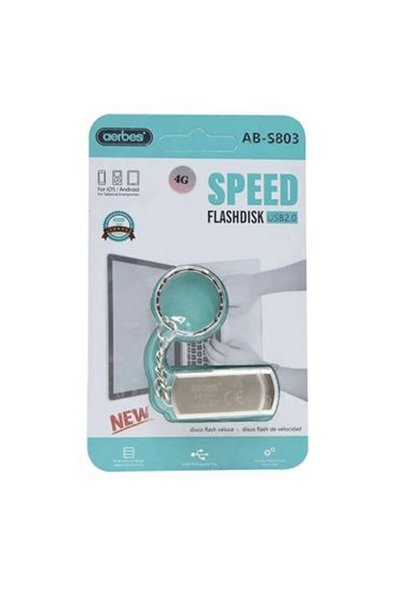 Aerbes USB Stick 32GB USB 2.0 AB-S803 Ασημί, υψηλής χωρητικότητας