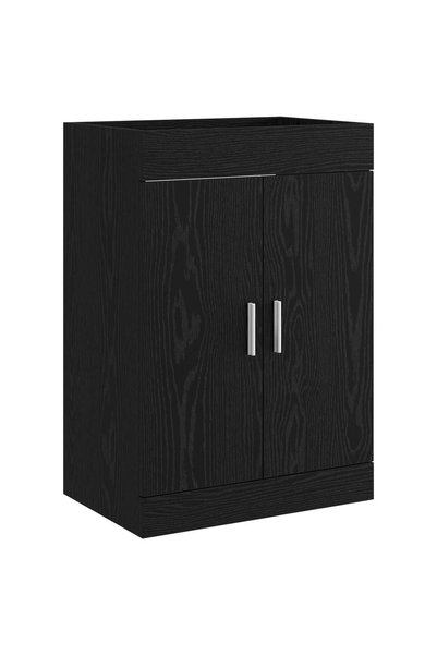 vidaxl Dulap sub chiuvetă pentru baie Stejar Negru 56 x 37,5 x 81 cm