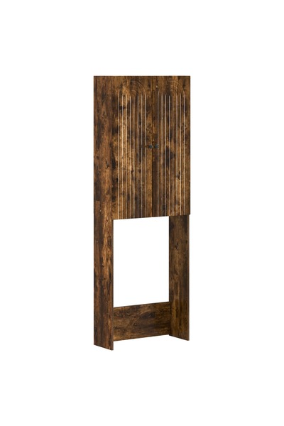 vidaxl Dulap pentru toaletă ALKMAAR Stejar fumuriu 66 x 25,5 x 190 cm