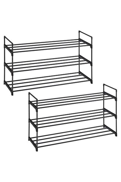 SONGMICS Set de 2 rafturi pentru pantofi cu 3 niveluri, structură metalică, 3...
