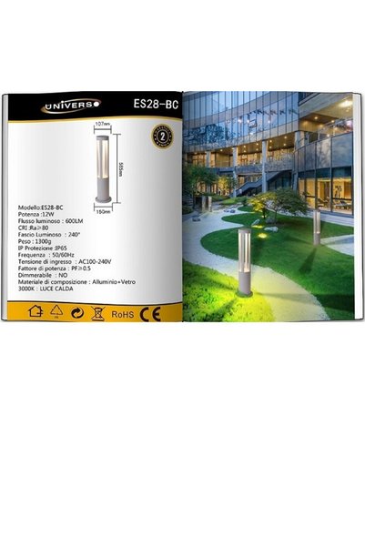 OEM Φωτιστικό δαπέδου κήπου 12W 600LM IP65 3000K ES28-BC αλουμινίου