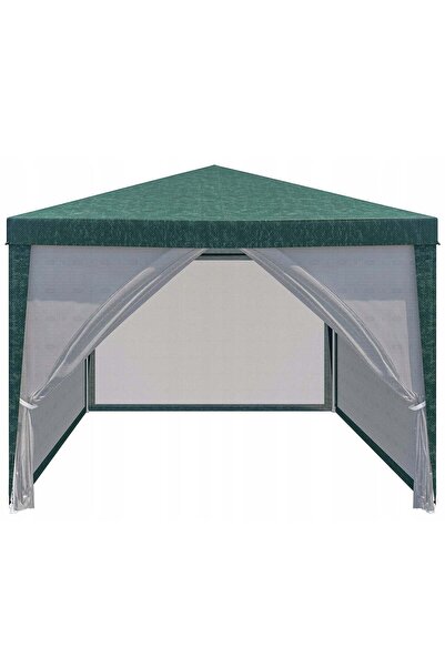 MyOfficeShop Pavilion cu plasă anti-insecte și fermoar, pătrat, 3x3m, Verde