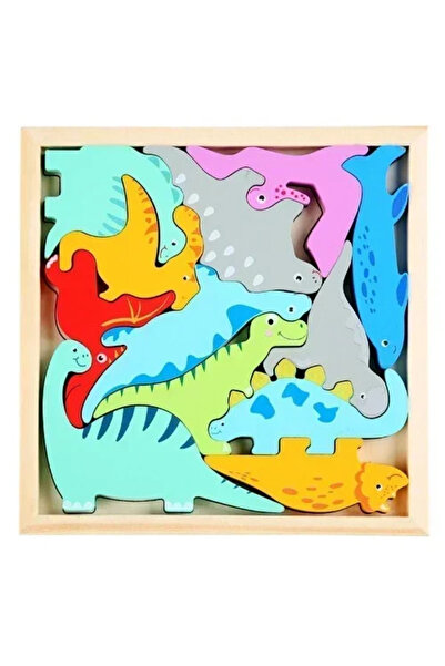 OEM Εκπαιδευτικό ξύλινο παιδικό Puzzle 3D 16.6×16 εκ. SDS-26133 δεινόσαυροι