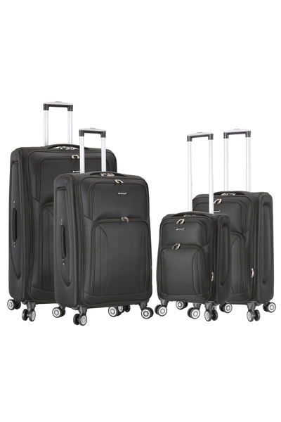 Madisson Set trolere Extensibile, Poliester, 4 Roti duble, Cifru, 4 Piese, Ma...