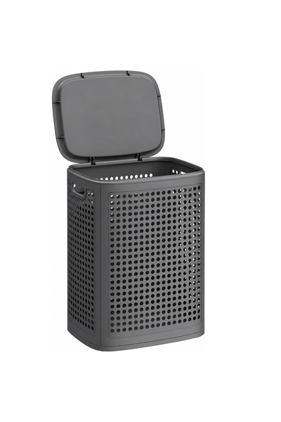 SONGMICS Coș de rufe de 75 L pentru spații mici, Ventilație pentru circulația...
