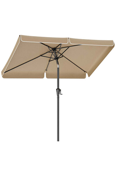 SONGMICS Umbrelă de grădină cu manivelă, UPF 50+, 30 °   Tilt, Structură meta...