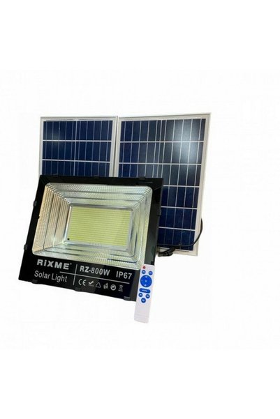 RZ Ηλιακός Προβολέας LED 800W IP67 με Τηλεχειριστήριο Μαύρος RZ-800W