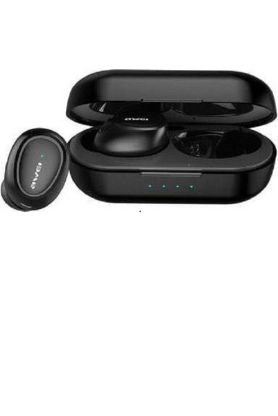 AWEI Ακουστικά Bluetooth T16 TWS Handsfree μαύρα με θήκη φόρτισης και αντοχή ...