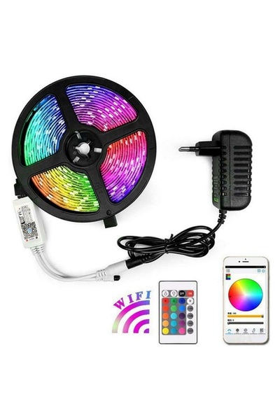 Andowl Ταινία LED 12V RGB SMD5050 5m με Τηλεχειριστήριο & Τροφοδοτικό Σετ