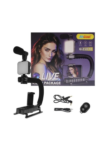 Andowl Τρίποδο Κινητού Bluetooth Q-ZJ010 σε Μαύρο χρώμα