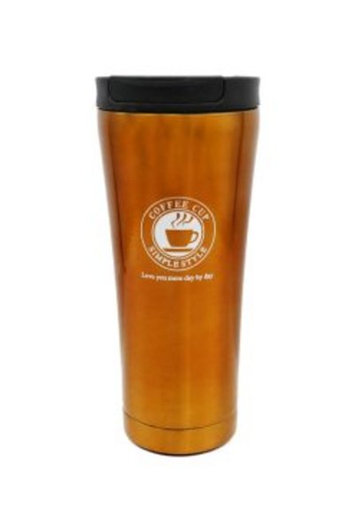 OEM Ποτήρι Θερμός με Καπάκι Ασφαλείας 500ml JB-1713 Χρυσό