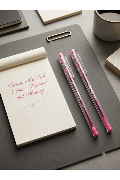 Pensan My-Tech İğne Uçlu Tükenmez Kalem 0.7 mm - Pembe / Fuşya (2Lİ)