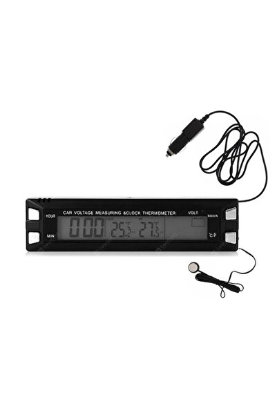 OEM Ψηφιακό βολτόμετρο αυτοκινήτου 12/24V EC-30, ρολόι & θερμόμετρο