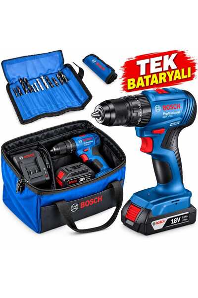 Bosch GSB 185-LI 18V Kömürsüz Darbeli Şarjlı Matkap Tek Bataryalı 2.0 Ah + Şa...