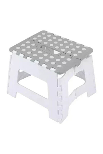 OEM Πτυσσόμενο φορητό σκαμπό 22x29x22 εκ. με αντοχή έως 150kg 3318283 λευκό-Γκρι