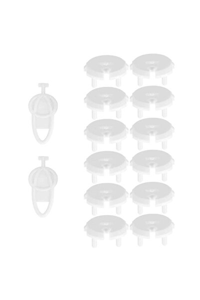 MyOfficeShop Set de 12 protecții pentru prize, cu deblocare cu cheie, 35mm, alb