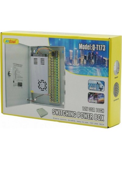 Andowl Τροφοδοτικό 12V 25A 18 Καναλιών Q-T174 για CCTV Συστημάτων