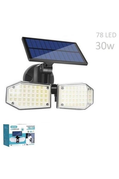 OEM Ηλιακός Προβολέας LED 30W με Αισθητήρα Κίνησης & Φωτός Μαύρος AB-TA006