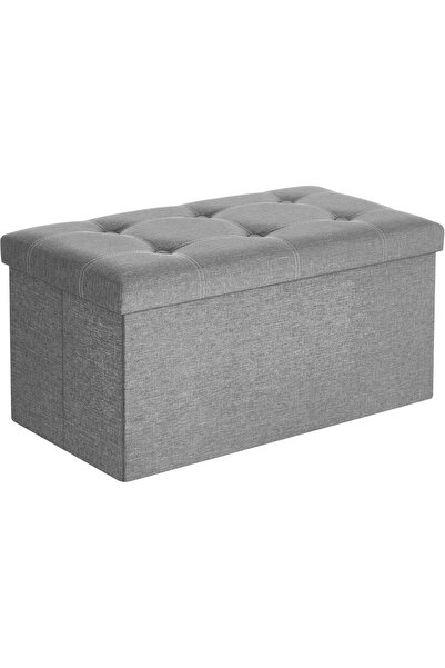 SONGMICS Bancă de depozitare pliabilă, 89 litri, textil tip in și MDF, șezut ...