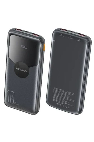 AWEI Γρήγορη φόρτιση PD22.5W 10000mah P63K μαύρο Powerbank
