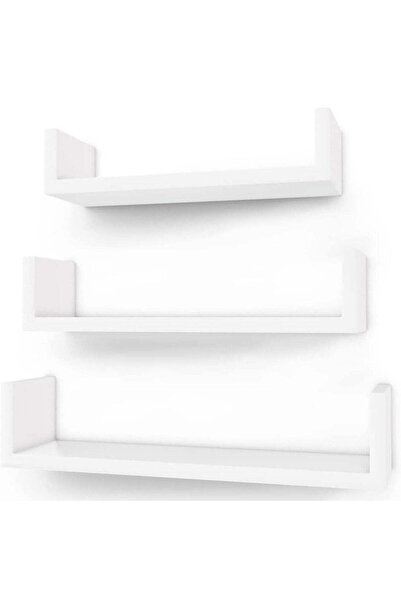 SONGMICS Rafturi de perete plutitoare, set de 3 piese, MDF, 30, 35 și 40 cm, ...