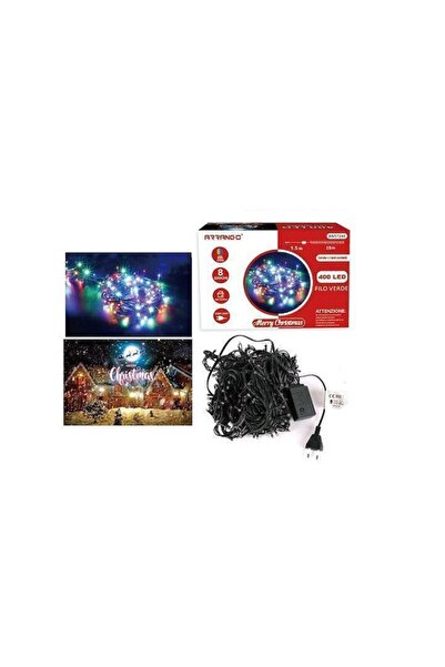 OEM Λαμπάκια Χριστουγεννιάτικα 400 LED Πολύχρωμα, 28m με Πράσινο Καλώδιο