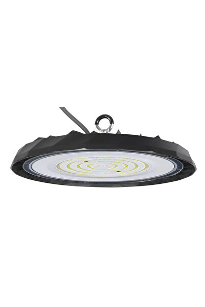 POWERTECH LED φωτιστικό καμπάνα PT-1557, 100W, 6500K, Φ30x4cm, IP65, μαύρο