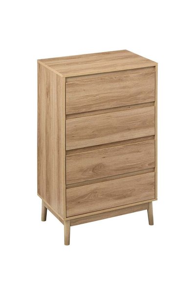 5five Simple Smart Noptieră Abana cu 4 sertare, PAL și MDF, 60x40x107 cm, bej