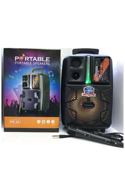 OEM Ηχείο Karaoke 10W PK-16 Μαύρο, Bluetooth, USB, Υποδοχή Μικροφώνου