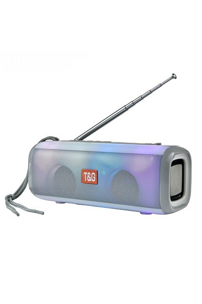 T700 Ηχείο Bluetooth T&G TG-144T 10W Γκρι με Ραδιόφωνο και LED φωτισμό