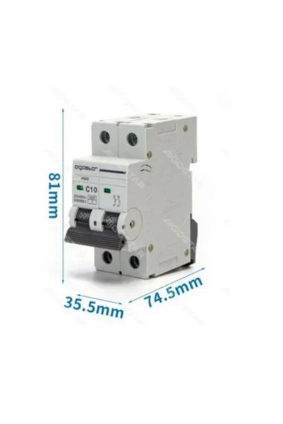 OEM Ασφάλεια MCB 2P 10A C Curve - Aigostar σε γκρι χρώμα
