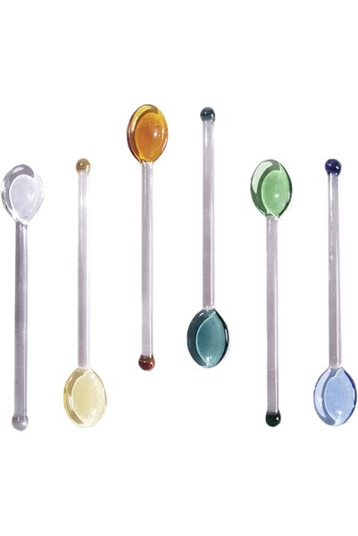 Generic 6Pcs Glass Spoons for Coffee, Tea, Salt, Sugar - Mixing and Stirring ...