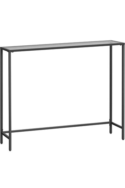 VASAGLE Masă consolă 100x20x80 cm, blat din sticlă securizată și cadru metali...