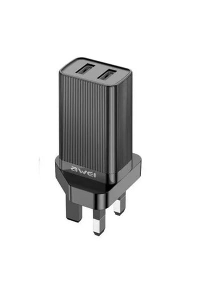 AWEI Αντάπτορας φόρτισης Fast Charging Dual USB-A 10W μαύρος C15-UK