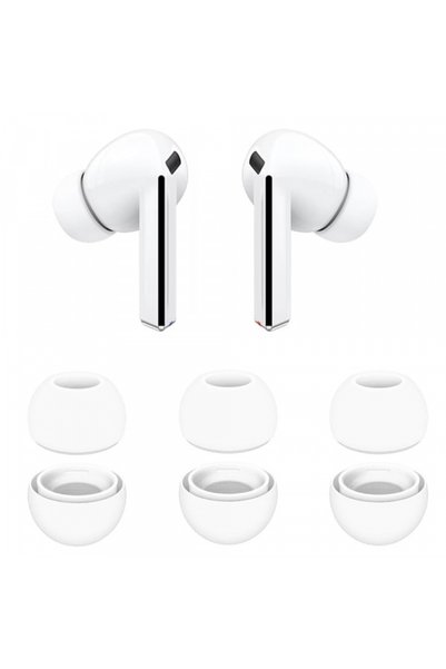 Techsuit Dopuri ET3 pentru Samsung Galaxy Buds3 Pro, Marime S / M / L, Albe