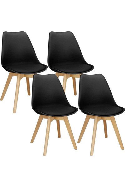 MyOfficeShop Set de 4 scaune de dining Verdhe pentru bucătărie, cu șezut tapi...