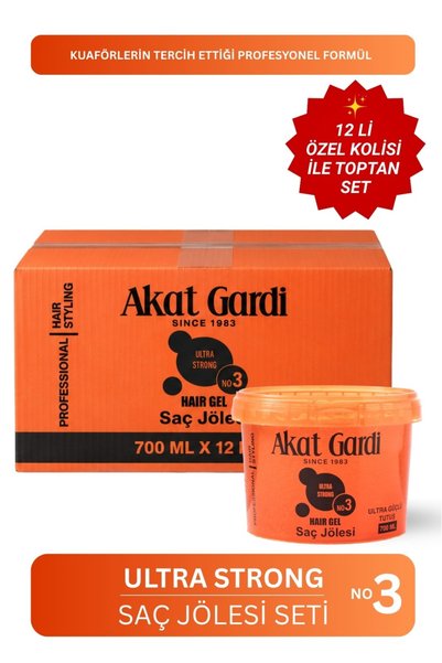 Akat Gardi Ultra Strong Saç Jölesi Turuncu 700 ml – 12’li Özel Koli Kuaför Seti