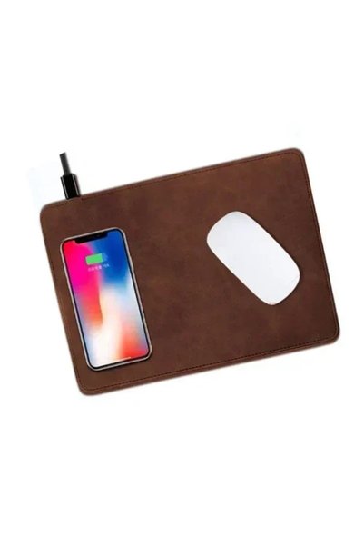 Andowl Mouse Pad με ασύρματη φόρτιση 28×21 εκ. Q-T138 σε καφέ χρώμα