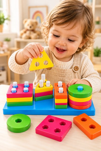 CKM silikon CKM FORKIDS Geometrik Şekil Eşleştirme Oyuncağı 17 Parça Eğitici ...