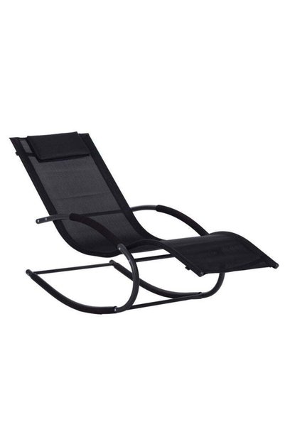 MyOfficeShop Șezlong balansoar pentru grădină cu tetieră, cadru din oțel și p...