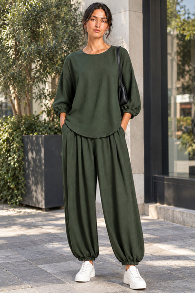 estewoman fashion ULTRA MEKAN 2-DELNI SET ŠALVARA