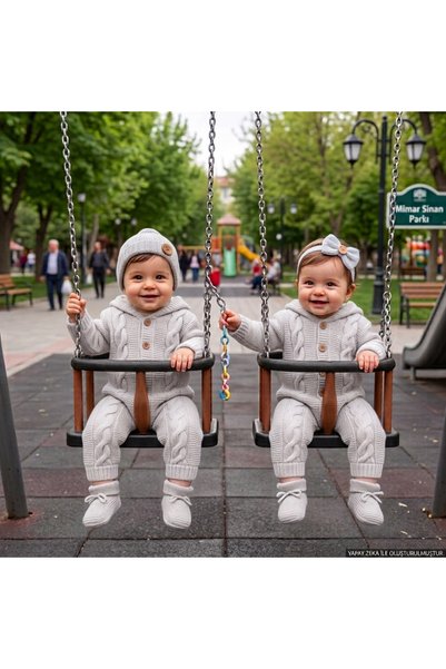 MBK GARDEN Hooded Knitted Baby Romper with Wooden Buttons Winter Baby Romper ...