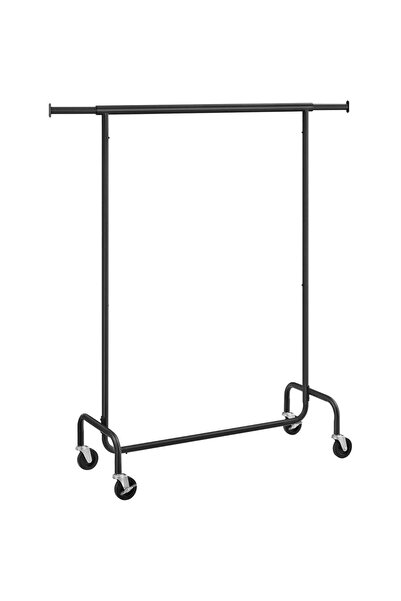 SONGMICS Suport de haine extensibil pe roți, bară reglabilă 110-150 cm, stil ...