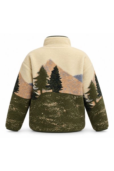 HKT HAK TEKSTİL Women's Zippered Patterned Plush Fleece